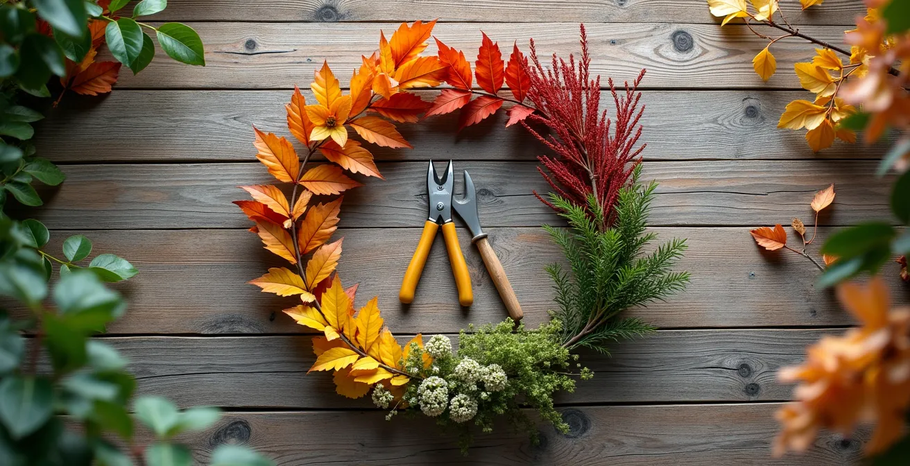 Calendrier circulaire montrant les quatre saisons avec les périodes optimales de débroussaillage marquées en automne et hiver