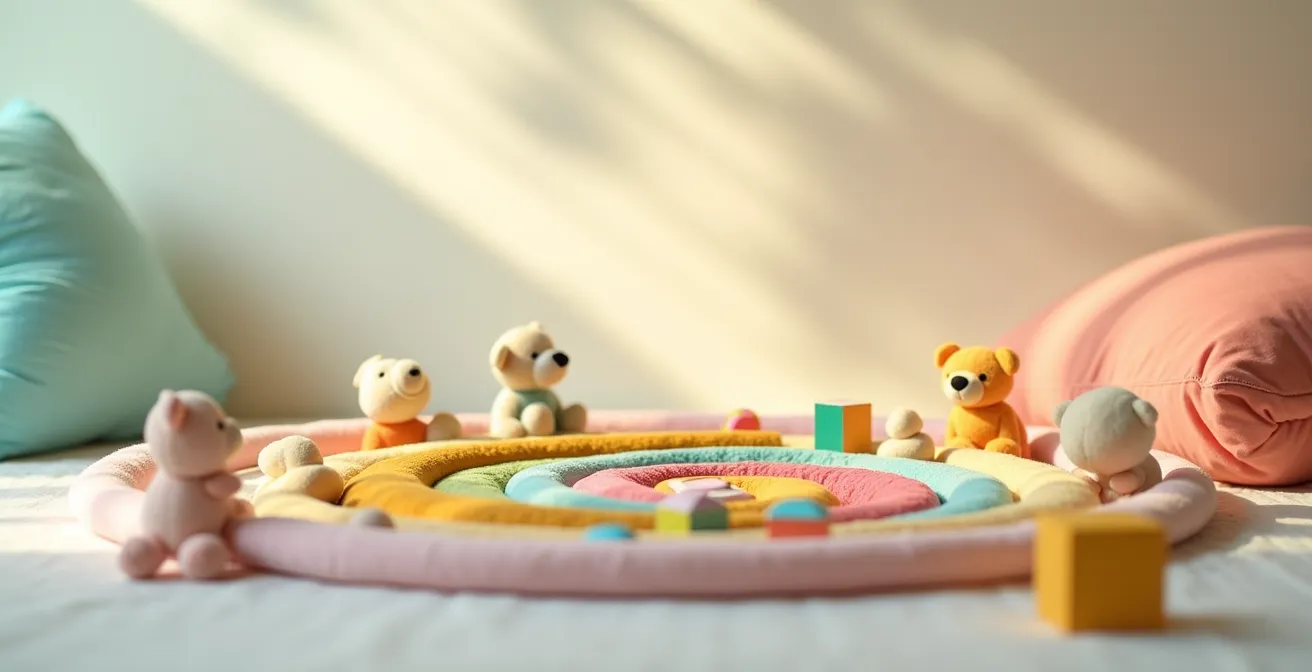 Composition symbolique représentant l'harmonie entre temps et bien-être de l'enfant