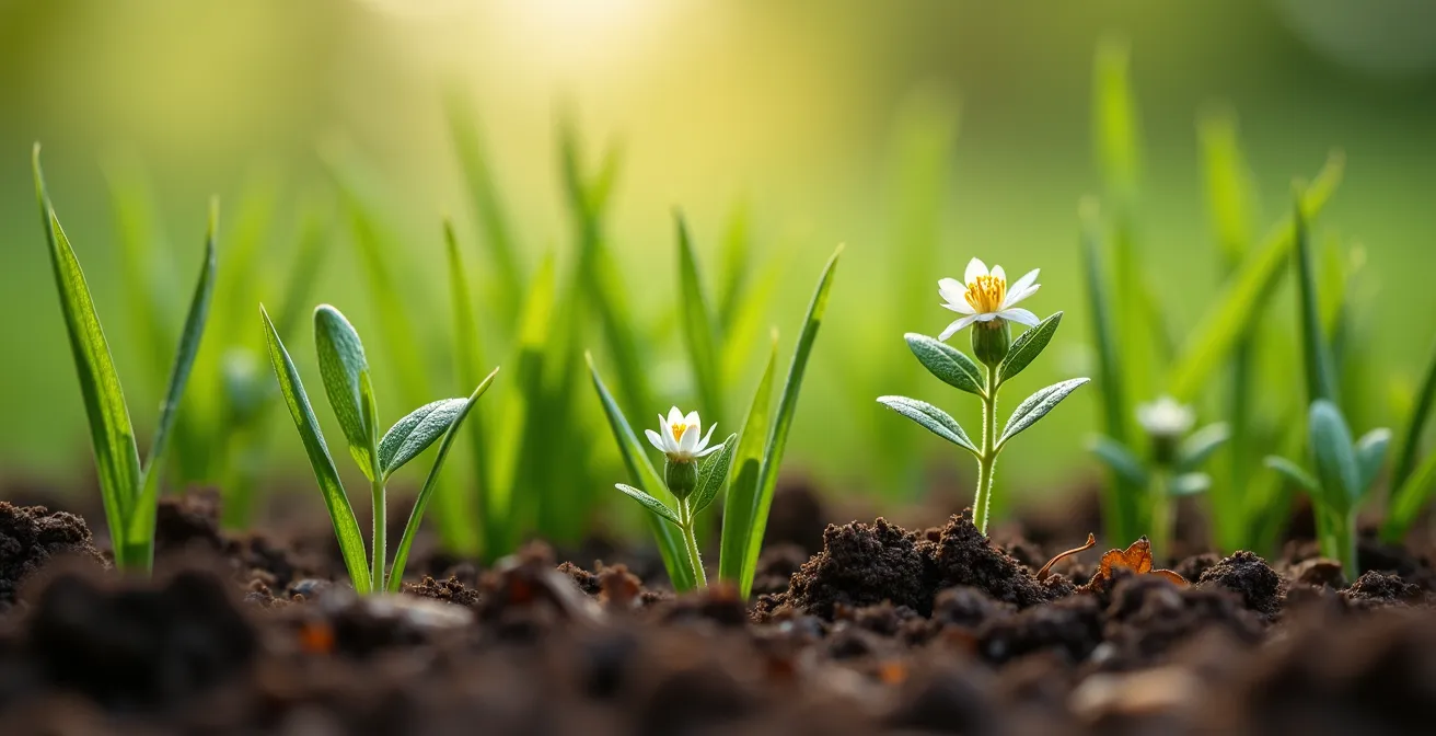 Terrain aménagé après débroussaillage montrant des espaces ouverts harmonieux avec vue panoramique sur le paysage